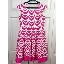 Talbot&#39;s Vintage SZ 6P dress hot pink/white cap sleeves fully lined spring EUC - £30.94 GBP