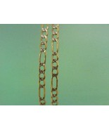 Unisex Vintage Estate  10k Yellow Gold  Figaro Diamond Cut Chain Necklac... - $8,329.78 MXN
