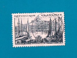 French Post Stamp (circa 1955) Marseille - $0.25