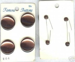 Vintage Shimmering Smooth Brown Buttons - £3.98 GBP