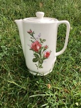 Vintage Rose Tea Pot Electric Plug In Ceramic May Or May Not Work - $18.27