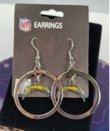 NFL Los Angeles Chargers Unisex Earrings J-Hook Logo Silver Tone 1 inch ... - $23.88 CAD