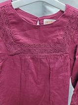 Toddler Girls' 3T Solid Crochet Long Sleeve Dress - Cat & Jack Burgundy NWT image 4