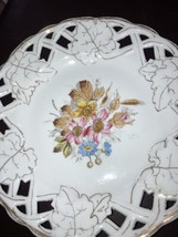 Vintage Open Weave Lattice Floral Flower Plate 7.25 Inch - £7.47 GBP