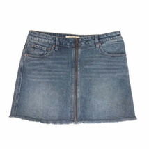 We The Free People Skirt Zip It Up Copper Blue Denim Mini Size 30 Raw He... - £29.18 GBP