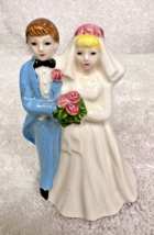 Norcrest Bone China Miniature Bride and Groom 2 3/4 Inches Tall Blonde B... - $19.80