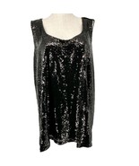 Cupio Sleeveless Top Womens 3X Black Sequin Front With Viscose Lining - $14.85