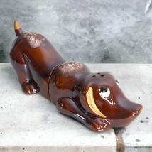 Vintage 2 Piece DACHSHUND Wiener Dog Salt Pepper Shakers Japan w/stoppers 9&quot; - £10.97 GBP