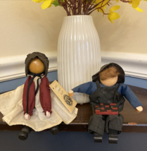 Ruth’s Amish Faceless Mennonite Dolls Woman (Amanda) &amp; Man Checkers Cottage Core - $21.77