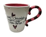 What? Chocolate makes your clothes shrink?! Pink White Mug 12 oz Gift Bo... - £11.49 GBP