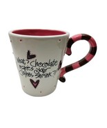 What? Chocolate makes your clothes shrink?! Pink White Mug 12 oz Gift Bo... - £11.51 GBP