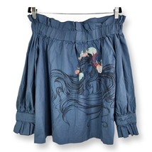 Disney Parks Princess Ariel Womens Top Off the Shoulder SM Peasant Blue - $18.55