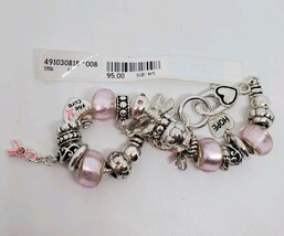 Landau Pandora Inspired Breast Cancer Awareness Silver Adjustable Bracelet image 5
