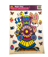 Vintage Easter Window Clings Easter Express Train Bunny Rabbits 90s NEW NOS - $11.29