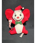 Vintage Fun World Christmas Mouse Stuffed 8&quot; Stuffed Animal Plush Carniv... - $15.51