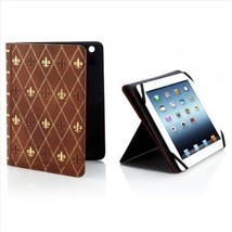 Brookstone Classic Case For iPad Tablet Tan Fleur De Lis - £24.83 GBP