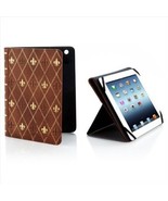 Brookstone Classic Case For iPad Tablet Tan Fleur De Lis - £24.71 GBP