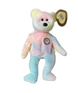 TY Beanie Baby B.B. Bear Birthday Tie Dyed Plush Pastel Colors Adult Owned! - $9.20