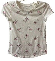 Justice  Girls Size 8 T shirt Short Sleeve Round Neck Chihuahua Pink White Dog - £3.60 GBP