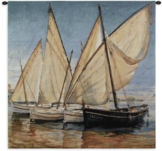35x36 WHITE SAILS Sailboat Ocean Tapestry Wall Hanging - $108.90