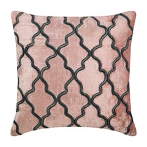 Pink Decorative Pillow Cover, Lattice 16&quot;x16&quot; Velvet, Flirty Lattice - £26.43 GBP+