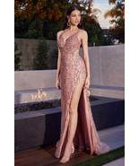 Strapless Satin Gown with Deep V-neck, Laced Back, Mermaid Shape and Leg... - £238.90 GBP