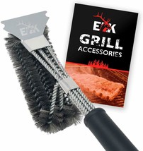 BBQ Grill Brush &amp; Scraper for BBQ Grill, Safe 17&quot; Stainless Steel Woven Wire - £12.64 GBP
