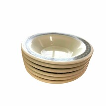 Pyrex Tableware 707-1 Lot of 6 Glass Gray White Cereal Bowls Grecian Gra... - $29.69