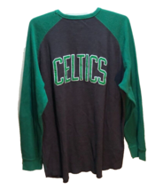 Boston Celtics NBA Vintage 90s Gray Green Long Sleeve Sewn Pullover Shirt 3XLT - $30.84