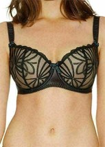 Freya 1061 Starlet Lace Mesh Sheer Balconette Underwire Bra Sz 30DD Black - $24.95