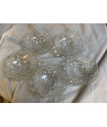 5 Vintage LE Smith Clear Moon and Stars Pedestal Fruit Dessert Bowls 1960’s - £41.07 GBP