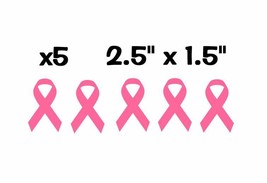 x5 Breast Cancer Awareness Ribbons Pink Pack Vinyl Decal Stickers 2.5&quot; x... - £3.16 GBP