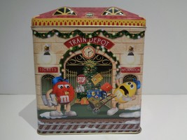 M&amp;M 2001 Christmas Village Series Train Depot #13 Limited Edition Canister Tin - £7.16 GBP