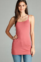 Dusty Rose Womens Tank Top Plain Spaghetti Strap - £7.67 GBP