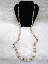 Handmade Bean and Seed-Like White/Browns Fashion Jewelry Necklace, Acces... - $12.99