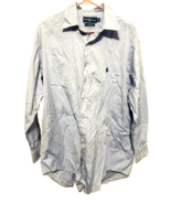 Ralph Lauren Yarmouth Men Sz 17 32/33 Blue Long Sleeve Button Down Class... - €12,71 EUR