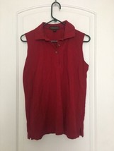  CROSS CREEK Women&#39;s Burgundy Sleeveless Polo Shirt Top Size S - $36.86