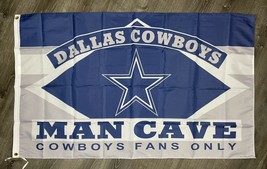 Dallas Cowboys Man-Cave Flag 3x5 ft Sports Blue Football Banner Garage Bar - $20.00