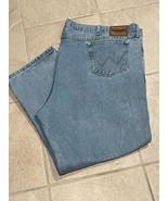 Wrangler Jeans Mens 57x28 Blue Light Wash Rugged Straight Leg Cowboy Wor... - €7,38 EUR