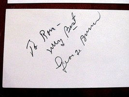 George Burns Art Carney Movie Stars Signed Auto Vintage Index Cards - £71.21 GBP