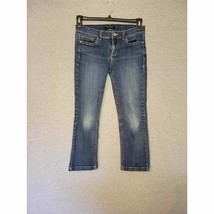Women&#39;s White House Black Market Noir Crop Slim Straight Leg Denim Jeans Sz 4 - £15.78 GBP