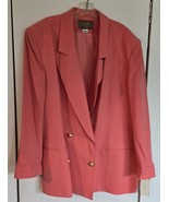 NWT Womens Plus 24W Saville II Coral/Salmon Double Breasted Blazer Made ... - $524.38 MXN