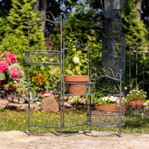 Zaer Ltd. 32.5&quot; T 3-Basket Iron Trifold Plant Stand Medellin 1972&quot; (Anti... - $86.65+