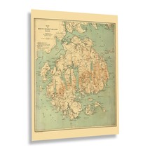 1893 Mount Desert Island Maine Map Poster Wall Art Print - £31.44 GBP+