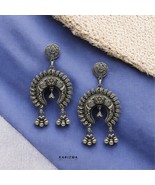 Amazing 925 Sterling Silver Rajasthani Oxidized women Earrings - $2,303.24 MXN