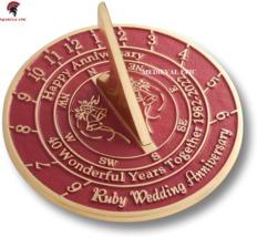 40th Ruby Wedding Anniversary Sundial Gift Idea is A Great Present for Him - £73.87 GBP