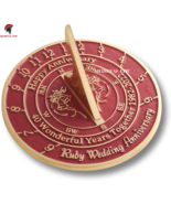 40th Ruby Wedding Anniversary Sundial Gift Idea is A Great Present for Him - £77.62 GBP