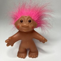 Vintage DAM 5" Troll Doll Hot Pink Hair 1986 - $15.63
