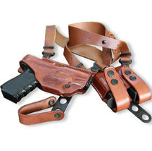 Fits CZ P-10 S Sub Com 3.5”BBL Horizontal Leather Shoulder Holster #1494# RH image 7