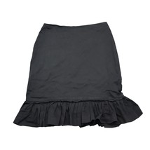 Finity Studio Skirt Womens 8 Black Plain Ruffled Hem Back Zip Pencil Cut - £15.44 GBP